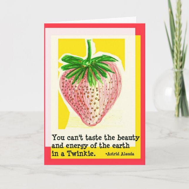 Spring Strawberry for Health greeting card (Front)
