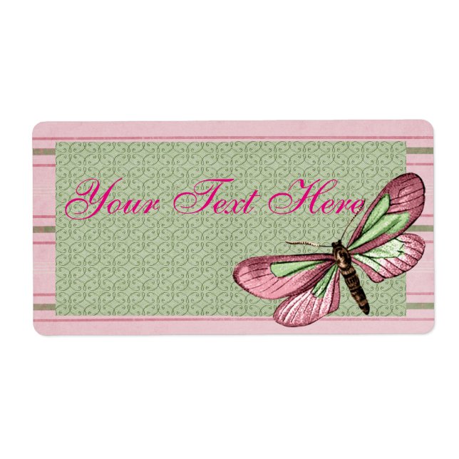 Spring Striped Butterfly Label (Front)