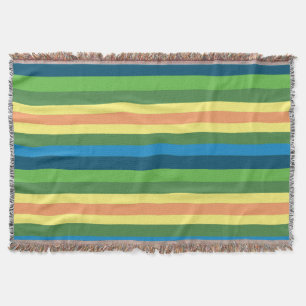 Spring Stripes Colorful Blanket
