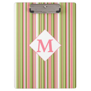 Spring Stripes monogrammed Clipboard