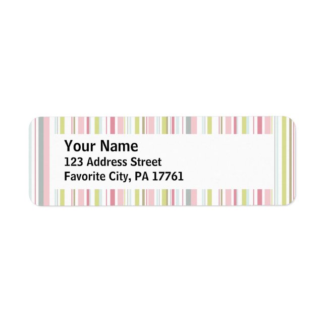 Spring Stripes Return Address Labels (Front)