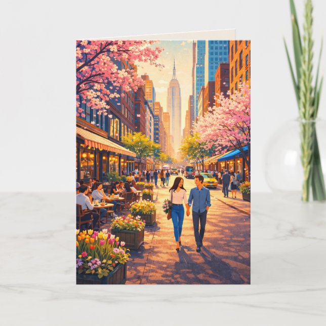 Spring Stroll through the Cherry Blossoms Art Card (Front)
