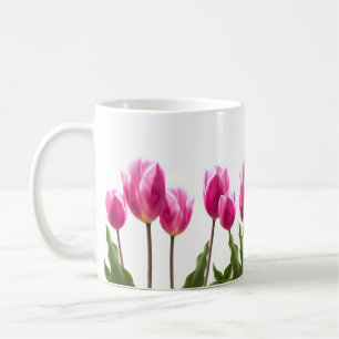 Spring Style Pink Tulip Flower / Easter Coffee Mug