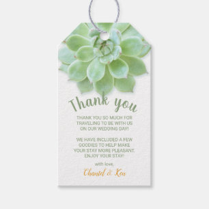 Spring Succulent Wedding Favour Tag Thank You Ta