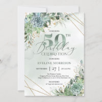 Spring succulents eucalyptus gold 50th birthday