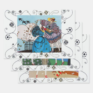 Spring,Summer,Autumn Art Deco Beauty Fashion  Wrapping Paper Sheet