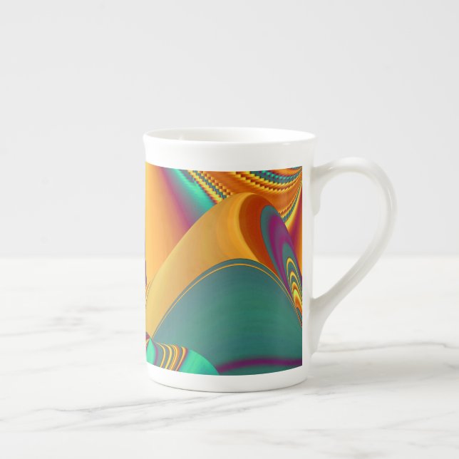 Spring Summer Autumn Flowers Magic Bone China Mug (Right)