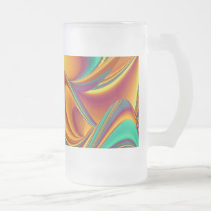 Spring Summer Autumn Flowers Magic Frosted Glass Beer Mug