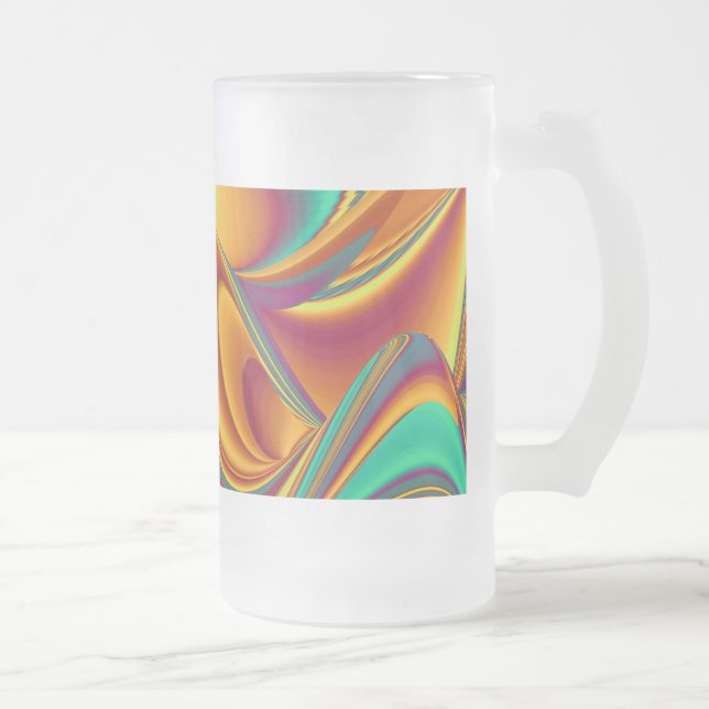Spring Summer Autumn Flowers Magic Frosted Glass Beer Mug (Right)