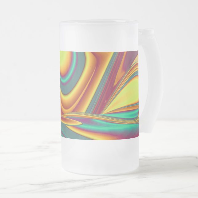 Spring Summer Autumn Flowers Magic Frosted Glass Beer Mug (Front Right)