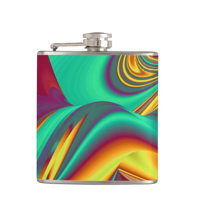 Spring Summer Autumn Flowers Magic Hip Flask (Front)