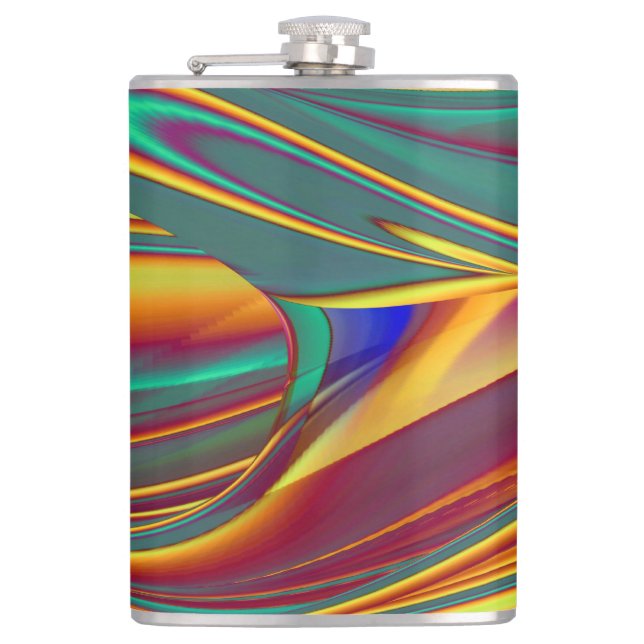 Spring Summer Autumn Flowers Magic Hip Flask (Front)