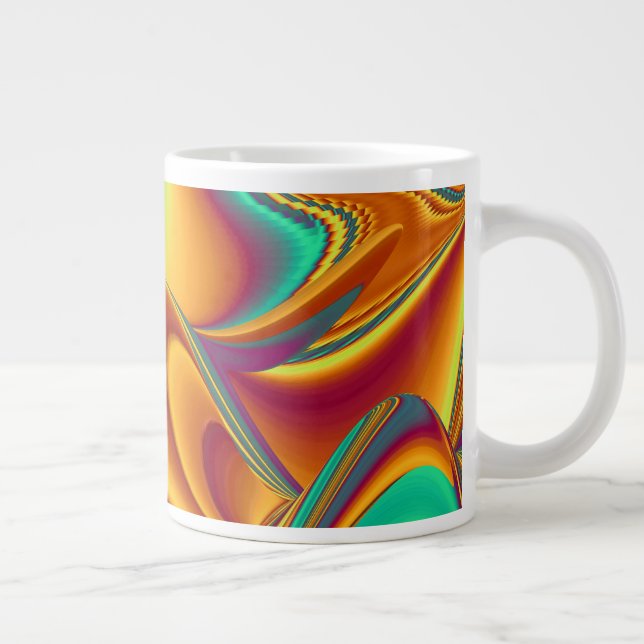 Spring Summer Autumn Flowers Magic Large Coffee Mug (Right)