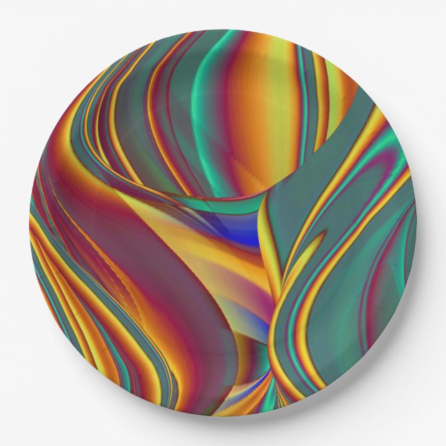 Spring Summer Autumn Flowers Magic Paper Plate (Front)