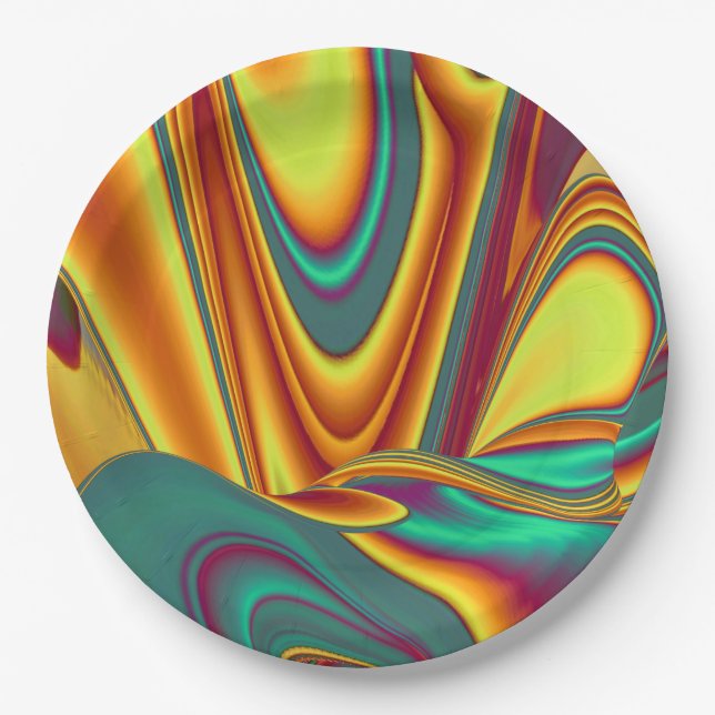 Spring Summer Autumn Flowers Magic Paper Plate (Front)