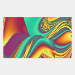 Spring Summer Autumn Flowers Magic Rectangular Sticker