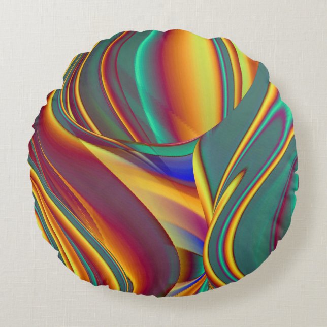 Spring Summer Autumn Flowers Magic Round Cushion (Front)