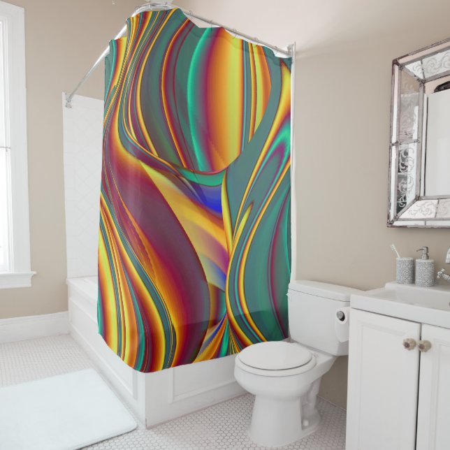 Spring Summer Autumn Flowers Magic Shower Curtain (In Situ)