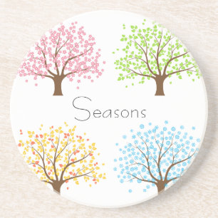 Spring Summer Autumn Winter Trees Coaster
