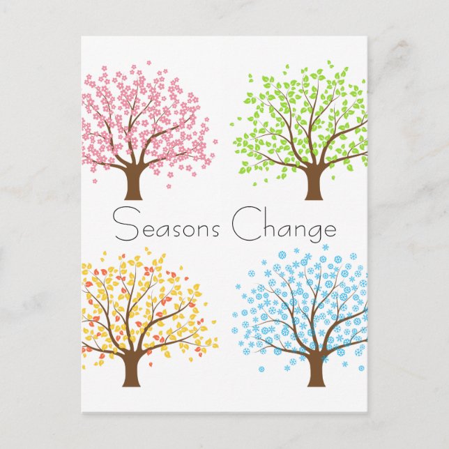 Spring Summer Autumn Winter Trees Postcard (Front)