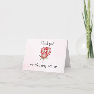 Spring Summer Blush Pink Garden Wedding Thank You Card