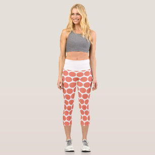 Spring Summer Colour Peach Pink Capri Leggings