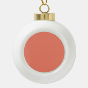 Spring Summer Colour Peach Pink Ceramic Ball Christmas Ornament