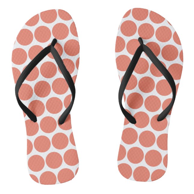 Spring Summer Colour Peach Pink Flip Flops (Footbed)