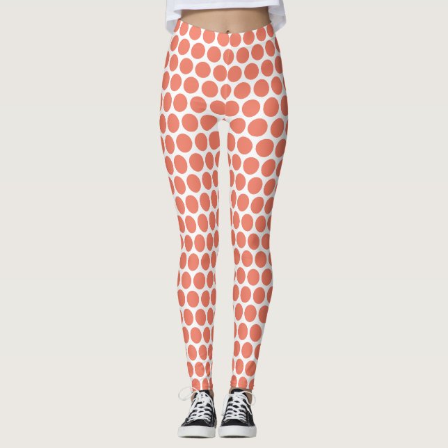 Spring Summer Colour Peach Pink Leggings (Front)