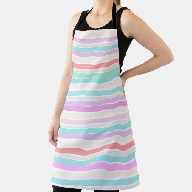 Spring summer colours in stripes apron (Insitu)