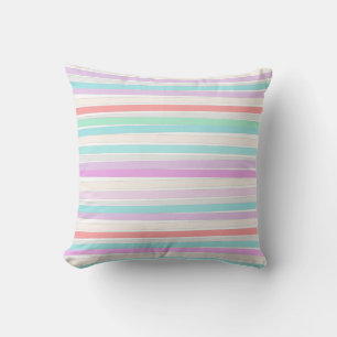 Spring summer colours in stripes cushion