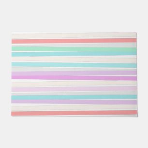 Spring summer colours in stripes doormat