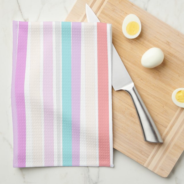 Spring summer colours in stripes Kitchen Towels (Quarter Fold)