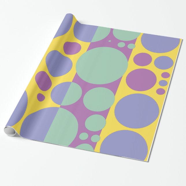 Spring, summer colours pop art circles 2 wrapping paper (Unrolled)