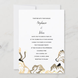Spring Summer Fall Leaf Boho Minimal Wedding Invitation