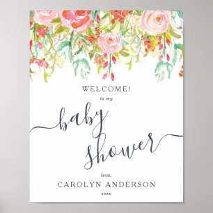 Spring Summer Floral   Baby Shower Welcome Sign