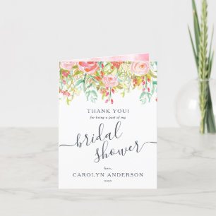 Spring Summer Floral   Bridal Shower Thank You