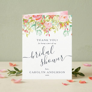 Spring Summer Floral   Bridal Shower Thank You Card