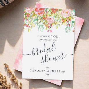 Spring Summer Floral Bridal Shower Thank You Card
