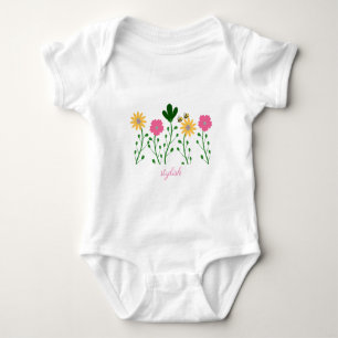 Spring & Summer Floral Customise Girls Baby Bodysuit