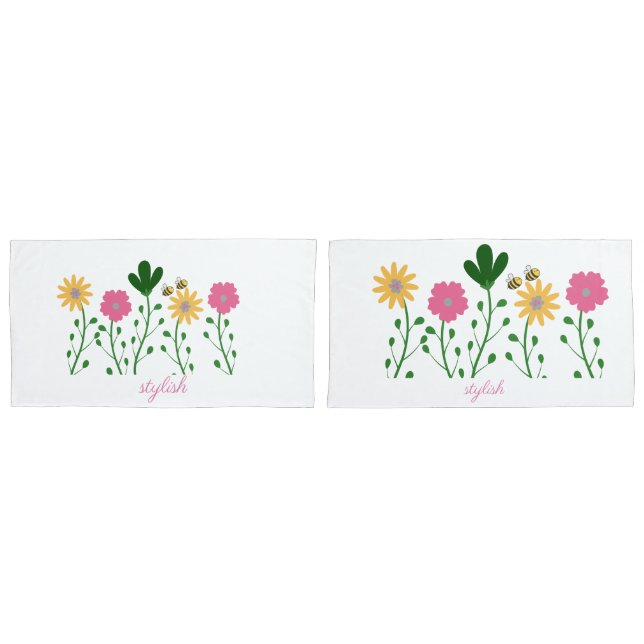 Spring & Summer Floral Customise Girls Pillowcase (Front-Set)