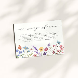 Spring Summer Floral Garden No Wrap Bridal Shower  Enclosure Card