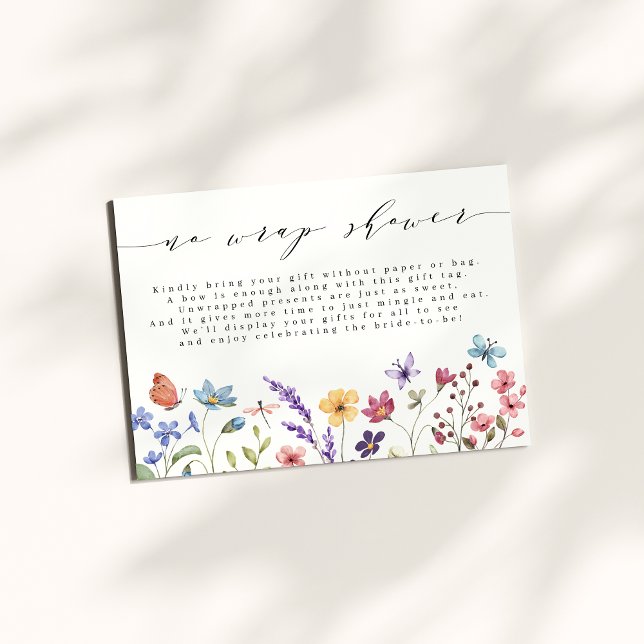 Spring Summer Floral Garden No Wrap Bridal Shower  Enclosure Card (Creator Uploaded)