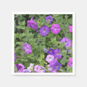 Spring Summer Floral Purple Petunia Flowers Decor Napkin