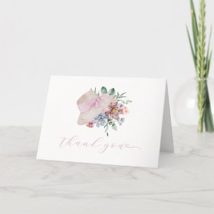 Spring Summer Flower Garden Hat Baby Shower Thank You Card