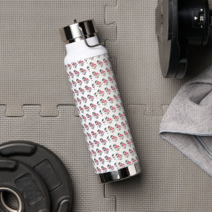 Spring Summer Flower Pink Flamingo Water Bottle