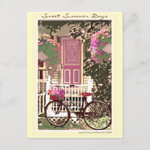 Spring / Summer Flowers & Bike Postcard