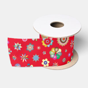 spring summer flowers nature art satin ribbon