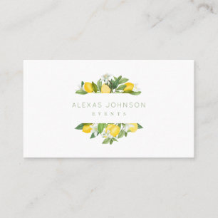 Spring Summer Lemon Watercolor Business Card
