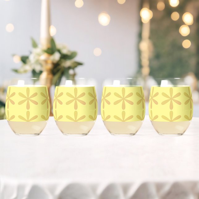 Spring Summer  Stemless Wine Glass (Insitu (Wedding))